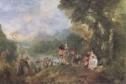 Jean-Antoine Watteau The Embarkation for Cythera (mk05) oil painting reproduction